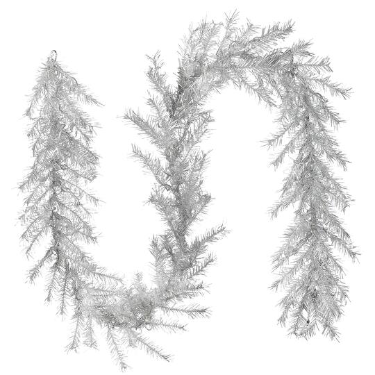 9ft. Pre-Lit Crystal Silver Metallic Garland